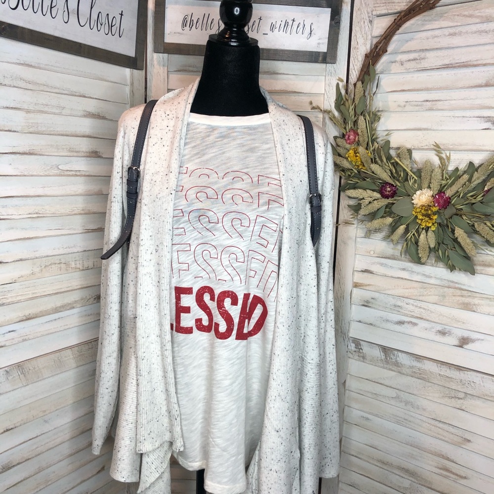 Ivory and Black Fleck Cardigan